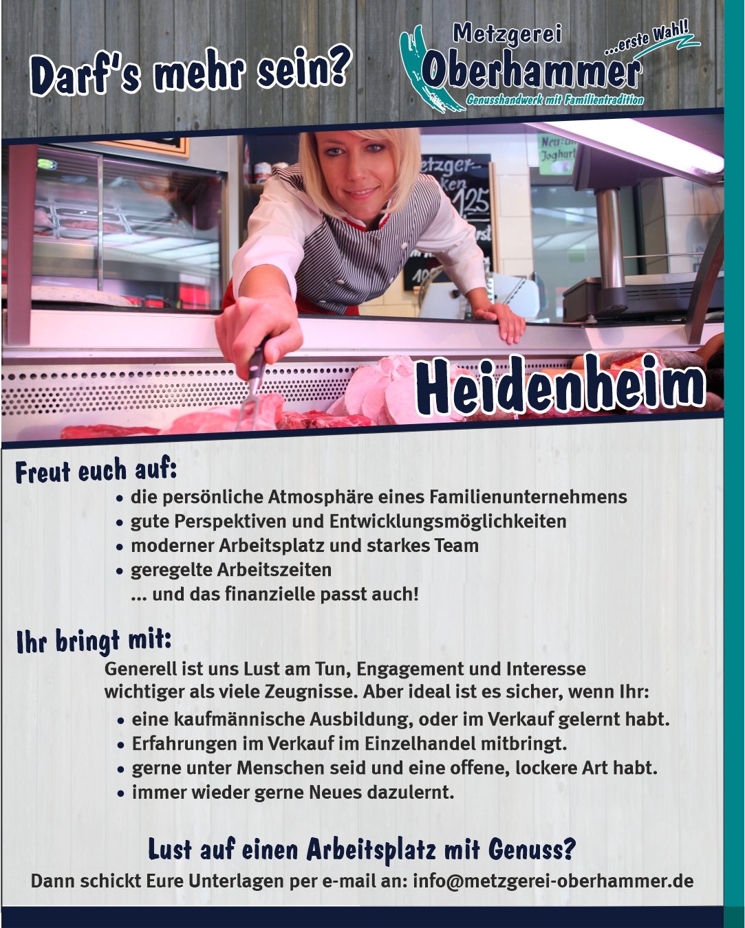 Stellenannonce fuer die Filiale Heidenheim